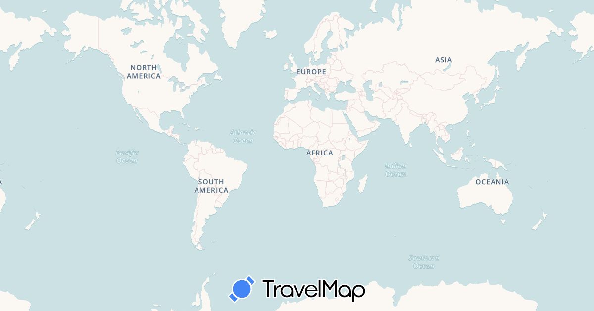 TravelMap itinerary: driving, bus, plane, cycling, train, hiking, boat, hitchhiking in Australia, Belgium, Fiji, France, United Kingdom, Georgia, India, New Zealand, French Polynesia, Portugal, United States, Vanuatu (Asia, Europe, North America, Oceania)